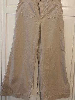 Loft Palmer Wide Leg Corduroy Pants Size 12 Curvy, Color: Beige / Almondine